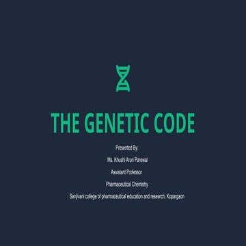 Deciphering of the genetic code | PPTX