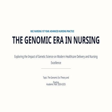 Application of Genetics in Nursing Practice | PPTX
