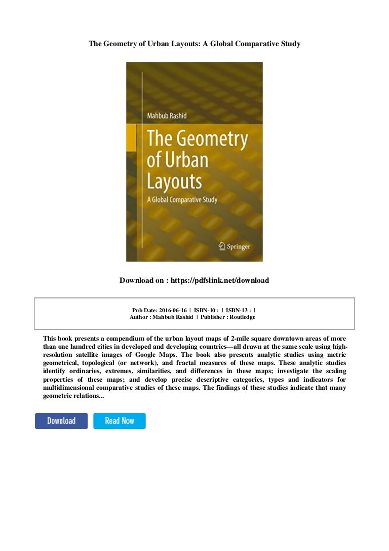 The geometry of urban layouts a global comparative study