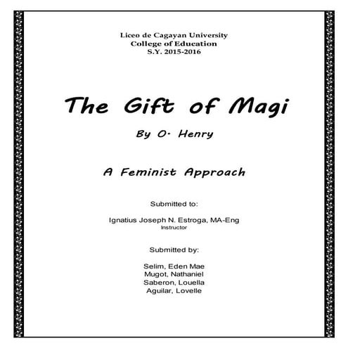 The Gift of the Magi: A Feminist Approach