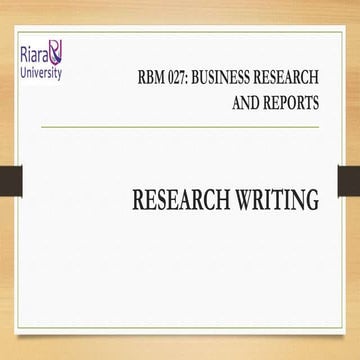 The gist of Research in Business Research