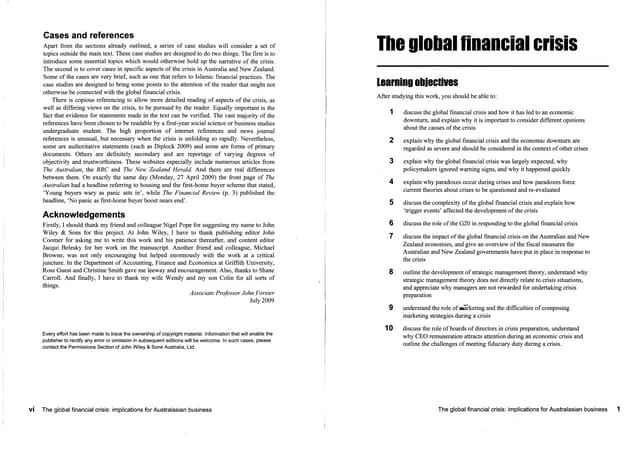 The global financial crisis