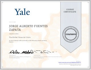 The Global Financial Crisis - Yale University - Jorge Alberto Fuentes Zapata