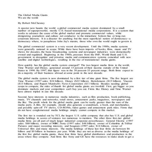 The global media giants