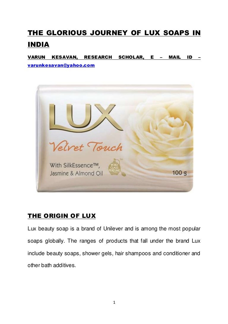 THE GLORIOUS JOURNEY OF LUX SOAPS IN INDIA