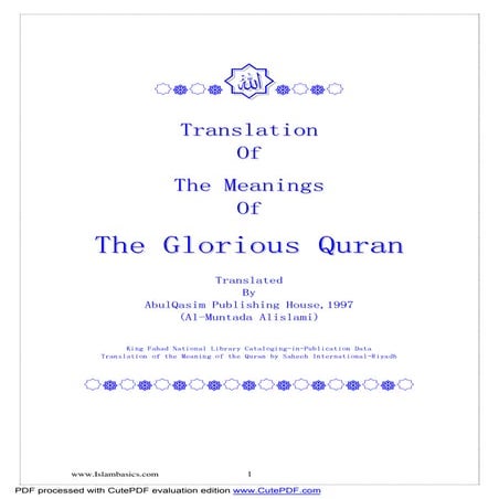 The Glorious Quran