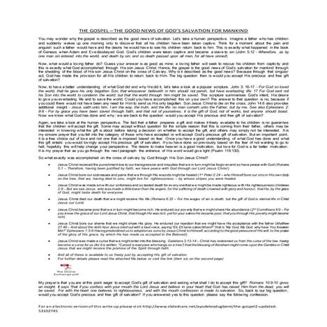 The gospel.2   nov. 2015