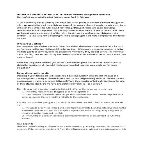 Blog Sample - revenue recognition