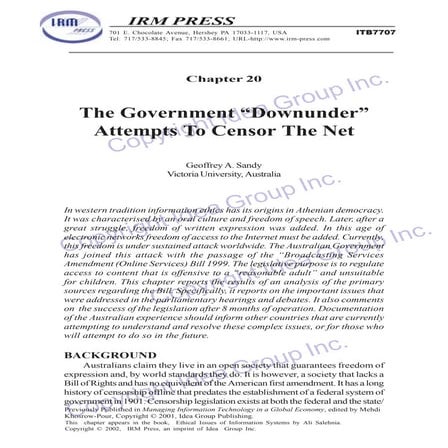 Censorship down under