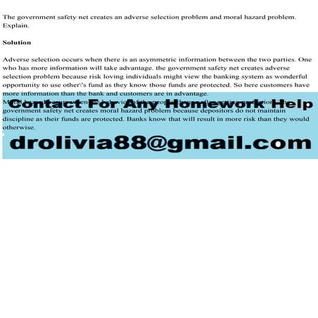 The government safety net creates an adverse selection problem and m.pdf