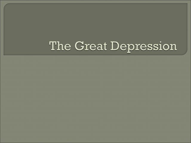 The great depression
