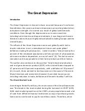 great depression essay examples