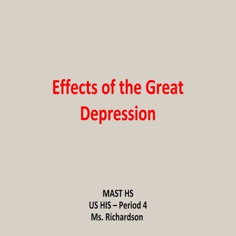 The Great Depression Effects