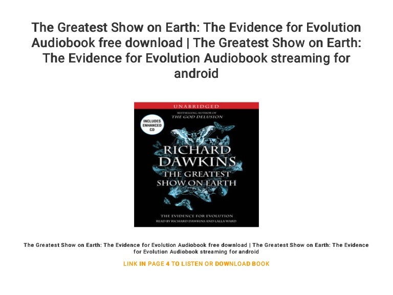 The Greatest Show On Earth The Evidence For Evolution Audiobook Free