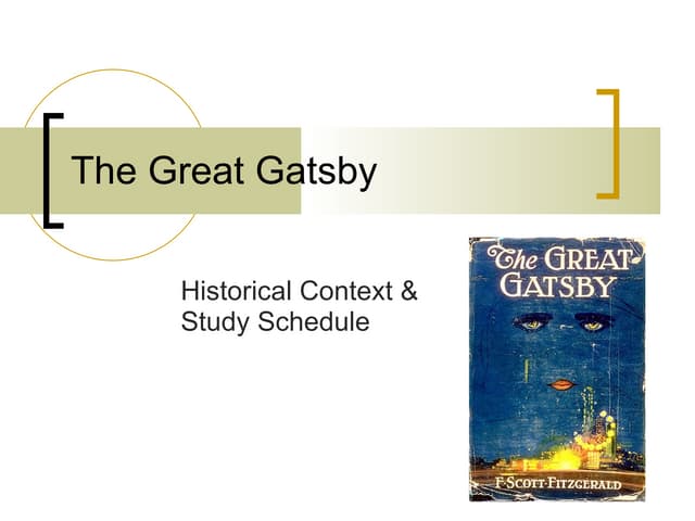 The Great Gatsby: Historical Context