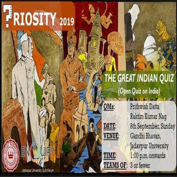 THE GREAT INDIAN QUIZ [QRIOSITY 2019]