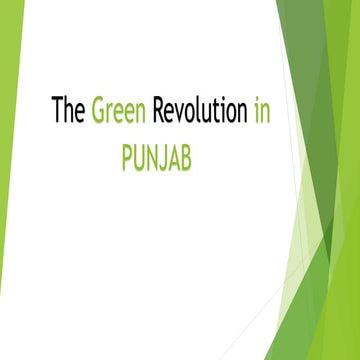 The green revolution in Punjab | PPTX