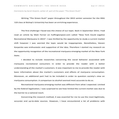 The green rush comments