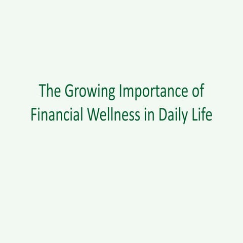 The Connection Between Health and Financial Wealth | PDF