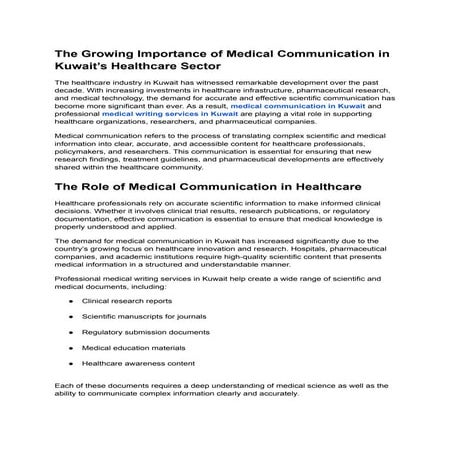 The Growing Importance of Medical Communication in Kuwait’s Healthcare ...