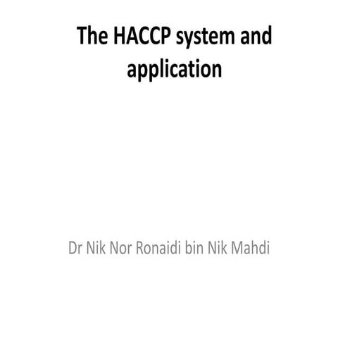 The haccp system and application