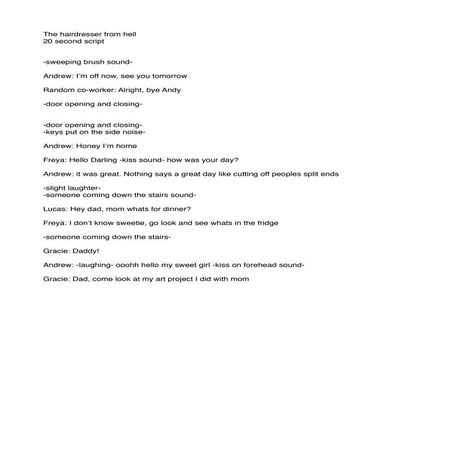 The hairdresser 20 second script