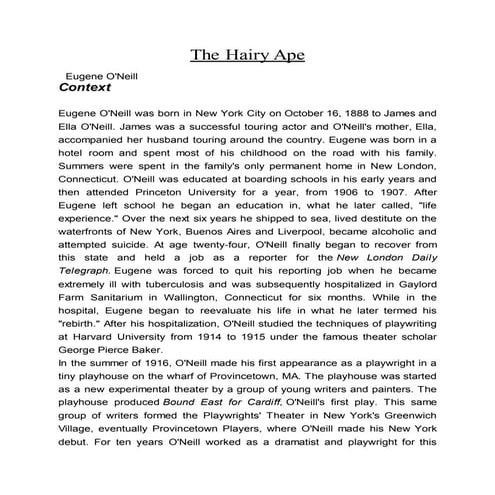 THE HAIRY APE | DOCX