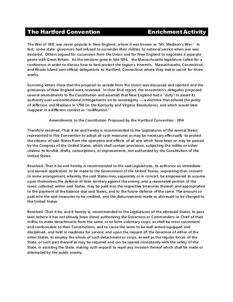 The Hartford Convention