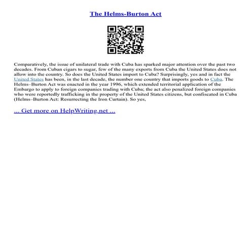 The HelmsBurton Act PDF