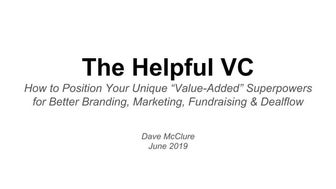 The Helpful VC (June 2019)