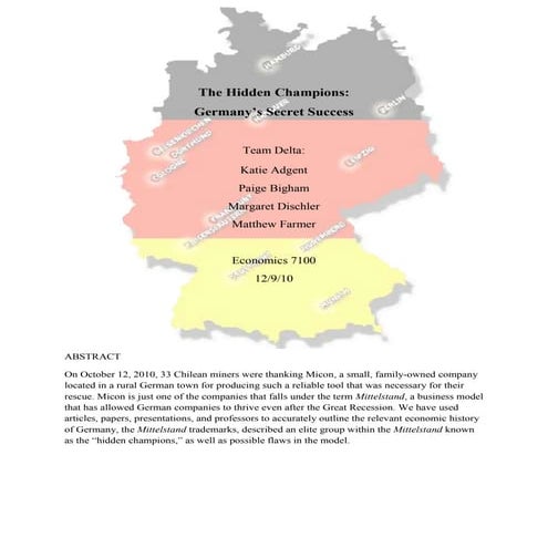 The Hidden Champions - Joint Project (Paper) - MBA