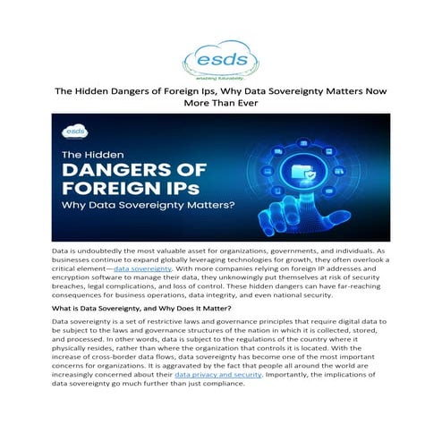 The Hidden Dangers of Foreign Ips, Why Data Sovereignty Matters Now More Than...