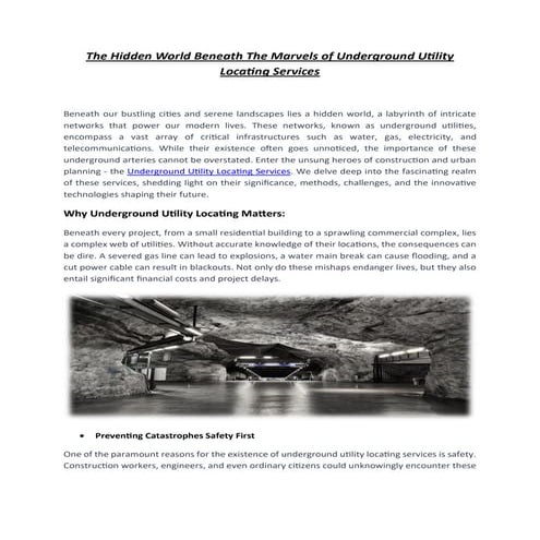 The Hidden World Beneath The Marvels of Underground Utility Locating Services