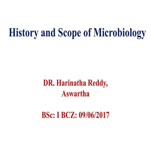 The history and scope of microbiology