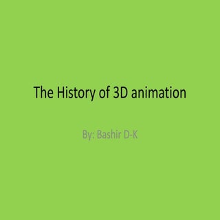 The history of 3D animation