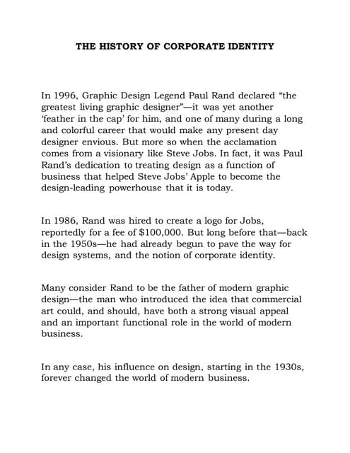 The history of corporate identity | DOCX