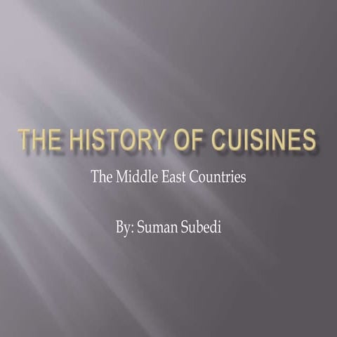 The history of cuisines