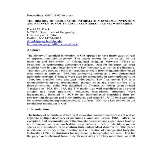 The history of geographic information systems invention and re invention of t...