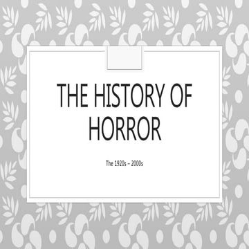 The History of Horror