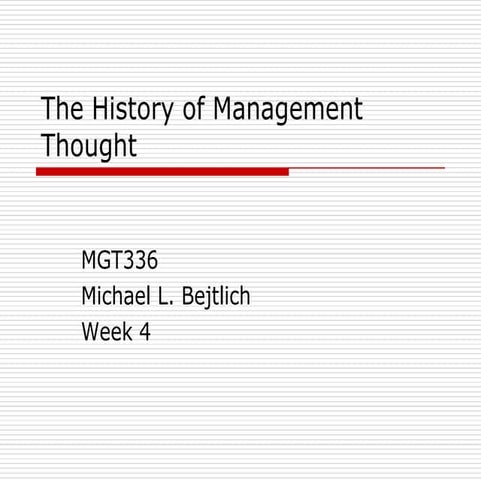 The history of management thought