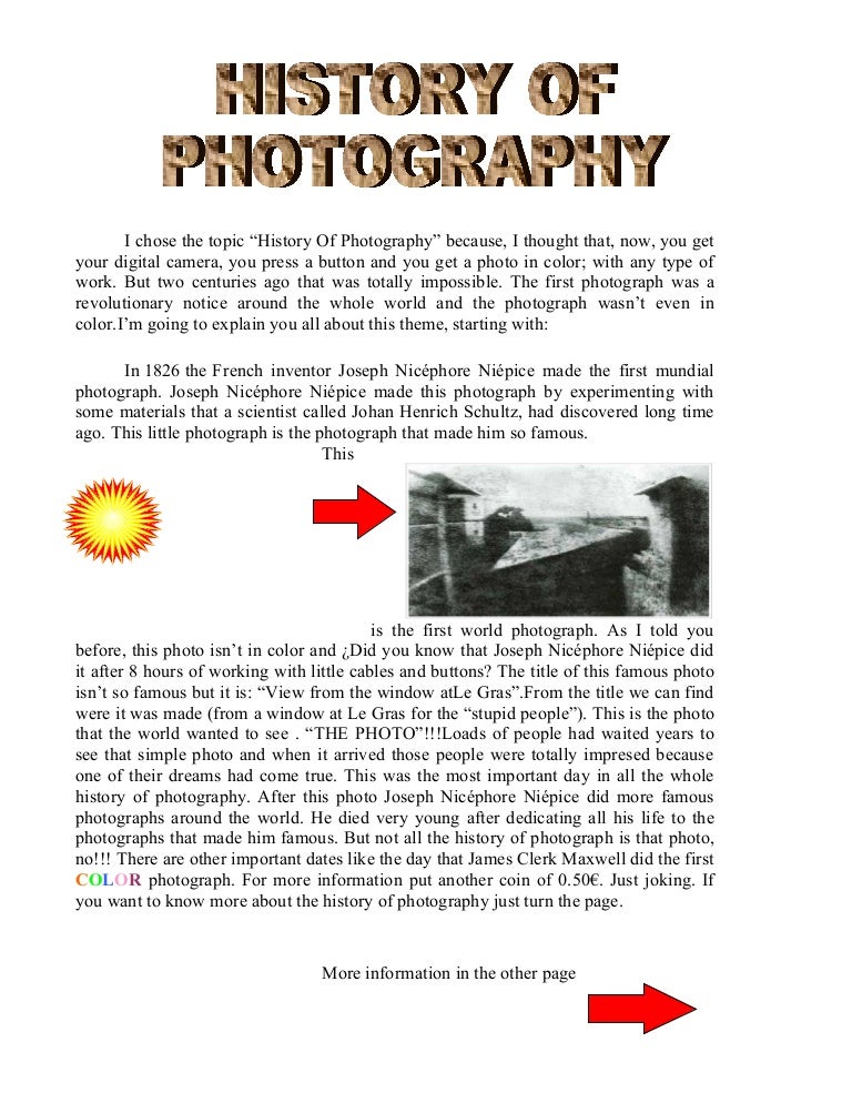 The History Of Photography