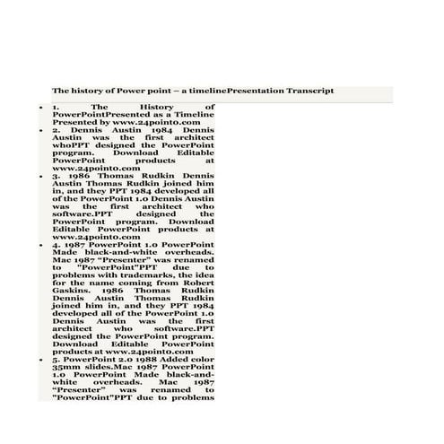 The history of power point | DOCX