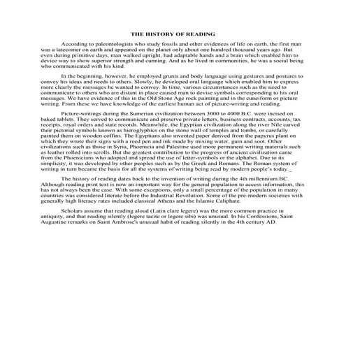 The history of reading