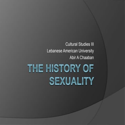 The history of sexuality