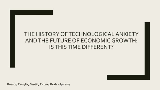 The History of Technological Anxiety and the Future of Economic Growth: Is Th...