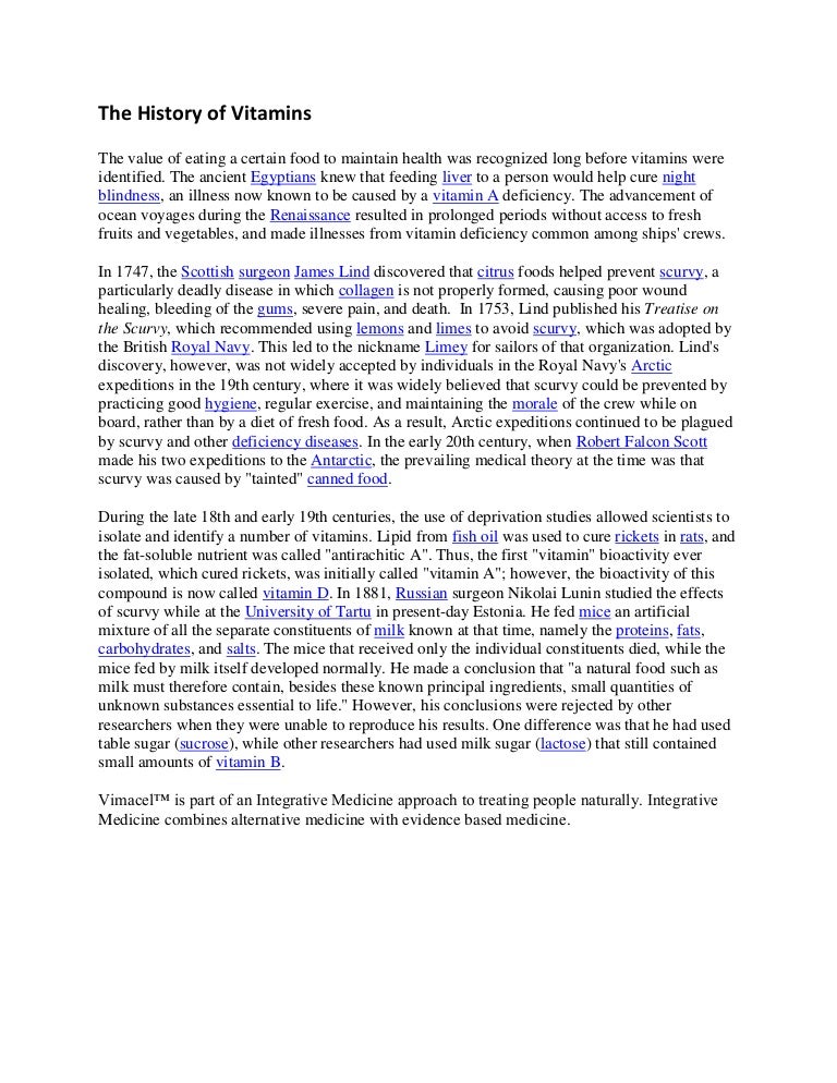 The history of vitamins
