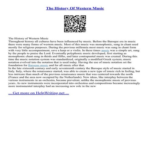 The History Of Western Music