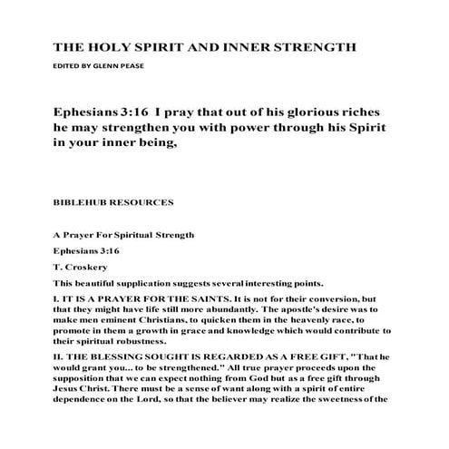 The holy spirit and inner strength
