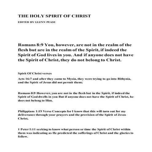 The holy spirit of christ