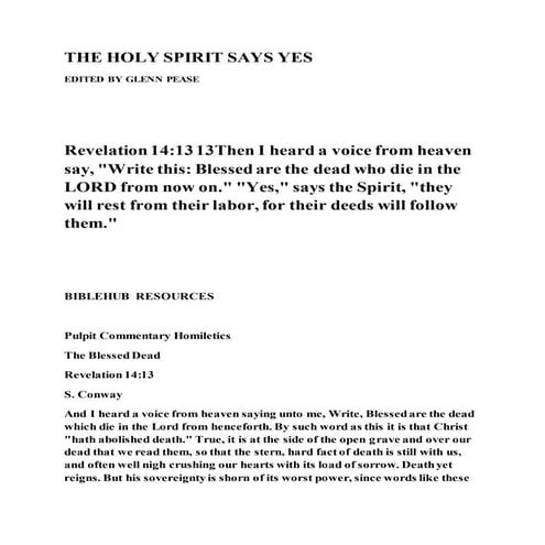 The holy spirit says yes